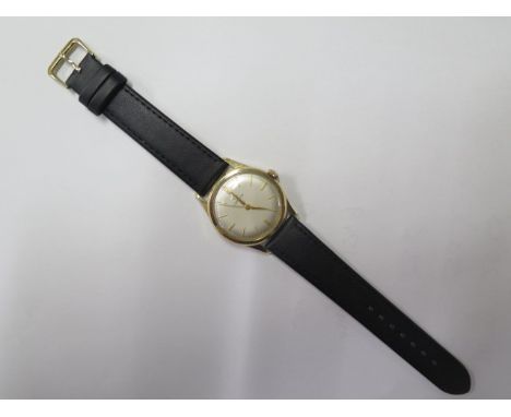 A Certina manual wind wristwatch with 34mm gold plated case, number 41522-6 347480, in good condition, running, hands advance