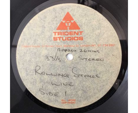 THE ROLLING STONES - 'LIVE' (GET YER YA-YA'S OUT) - TRIDENT STUDIOS ACETATE RECORDING. Wonderful Stones rarity with this orig