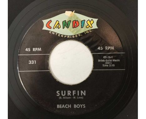 BEACH BOYS - SURFIN 7" (1ST US PRESSING - CANDIX 331). Scarce first US (November 1961) 7" pressing of Surfin c/w Luau from Th
