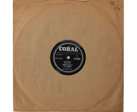 BUDDY HOLLY - HEARTBEAT C/W EVERYDAY (1960 UK 78RPM - CORAL Q. 72392). Extremely few on the ground 1960 UK (10") 78RPM shella