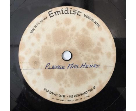 BOB DYLAN &amp; THE BAND - PLEASE MRS HENRY 7" - ORIGINAL EMIDISC ACETATE RECORDING. Very scarce original single sided 7" ace