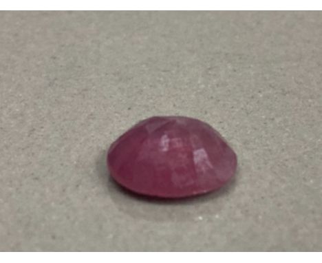 4CT OVAL MIXED CUT NATURAL RUBY GEMSTONE WITH GEM IDENTIFICATION REPORT