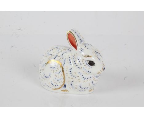 Royal Crown Derby paperweight 'Bunny' an exclusive for Royal Crown Derby Collectors Guild, gold button and red marks, 8cm wid