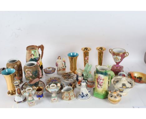 Mixed ceramics, to include Burleigh Ware "Sally in our Alley", two Sylvac rabbits, small Elizabeth Radford wall pocket, pair 