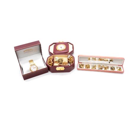 A collection of costume jewellery and vintage ladies' wristwatches, costume jewellery brooches; pendants; chains; necklaces; 