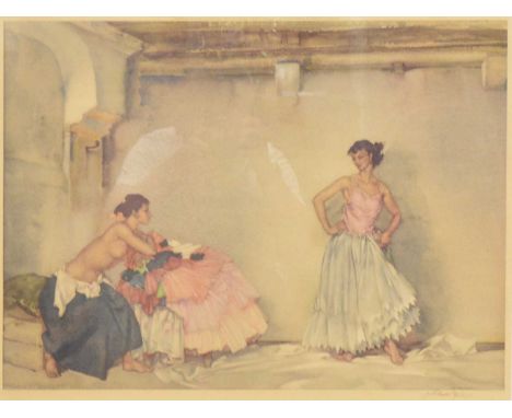 After Sir William Russell Flint, Casilda's White Petticoat,colour print, signed in pencil lower right, published Frost &amp; 