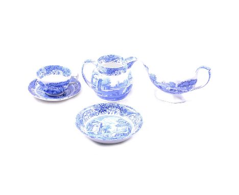 Spode Blue Italian pattern part dinner and tea service, 20th century; and some Wedgwood blue and white platesCondition report