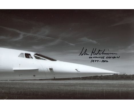Concorde 8x12 Inch Photo Signed By Concorde Pilot Captain John Hutchinson Who Joined British Airways In 1966 As A Co-Pilot On