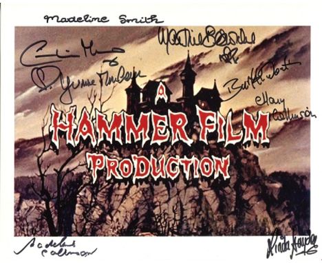Hammer Movies 8x10 Photo Signed By Eight Actors & Actresses Who Have Appeared In Hammer Horror Movies Including Mary Collinso