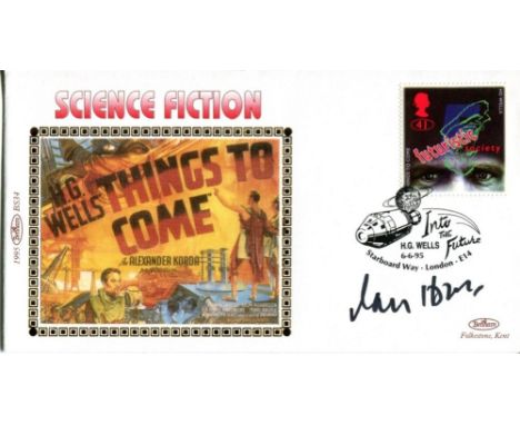 Sir Ian Holm Benham Science Fiction Small Silk Cover Signed By Actor Sir Ian Holm Who Starred In Alien And The Fifth Element.