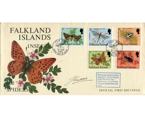 Falkland Islands Falkland Islands FDC Signed By General Sir Jeremy Moore Mc Who Commanded British Land Forces During The Falk