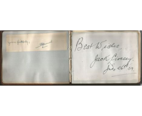 1930s vintage autograph album with over 30 signed pages, notes and signature pieces fixed to the pages. Includes Ivor Novello