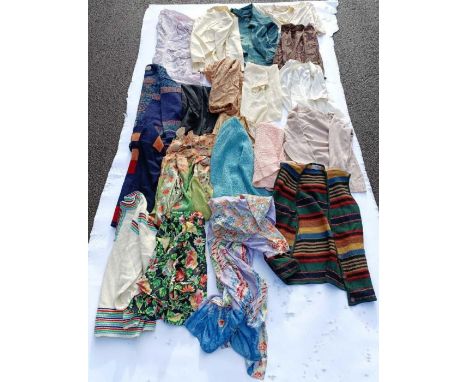 A collection of vintage textiles and clothing