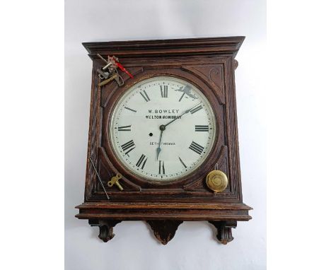 A 20th century wall clock by Seth Thomas, W. Bowley, Melton Mowbray 