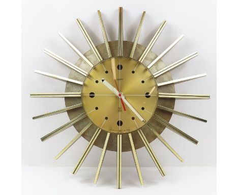 A mid century modern Smiths sunburst clock 
