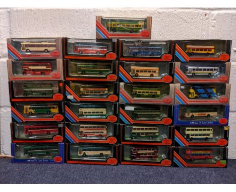 Twenty-five boxed Exclusive First Edition model buses to include a Ford R114 Alexander Y Type Highland 22704, an AEC Reliance