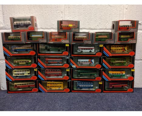 Twenty-five boxed model busses, seventeen Exclusive First Edition models and eight models from The Original Omnibus Company -