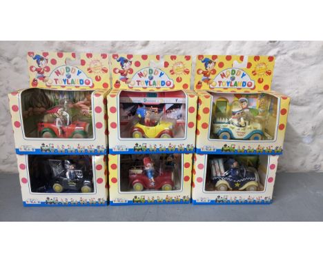 Six boxed Lledo Noddy In Toyland, model vehicles to include Mr Plods Police Car, Noddy's Car, Mr Milko's Milk van, Toyland Fi
