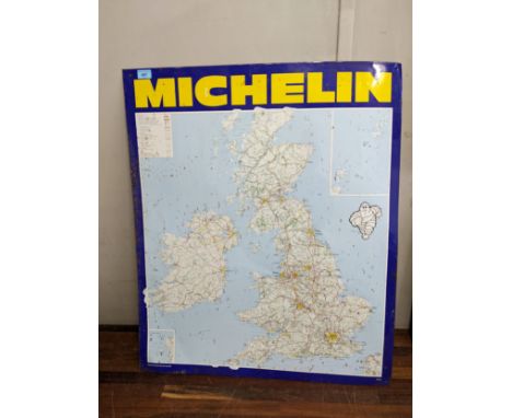 A vintage metal and enamelled Michelin road map sign, stamped Jan 92Location:If there is no condition report shown, please re