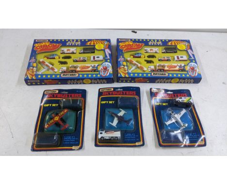 A Boxed Matchbox Die Cast model vehicles to include two circus sets and three Sky Busters sets (part complete)LocationIf ther