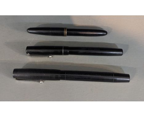 Three vintage fountain pens to include a Mable Todd & Co Black bird self filling example, a Swan self filling example and a M