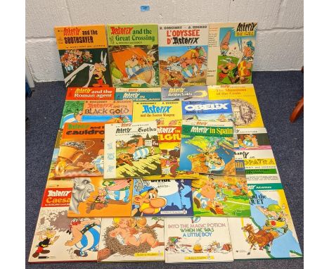 Twenty Seven Asterix comic books to include' Asterix and the magic carpet, Asterix and Cleopatra, Asterix and the Soothsayers
