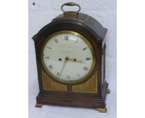 SUPERB REGENCY BRACKET CLOCK FRANCIS ATKINS, LONDON, TWIN FUSEE BELL STRIKING MOVEMENT SIGNED ATKINS, BREAK ARCH CASE WITH HI