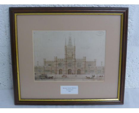 PRINT OF THE BRISTOL JOINT STATION TERMINUS 1861 FRAMED BY A.E.TUNLEY, SWINDON