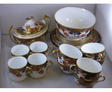 EARLY SPODE PART TEA SERVICE WITH IMARI DECORATION