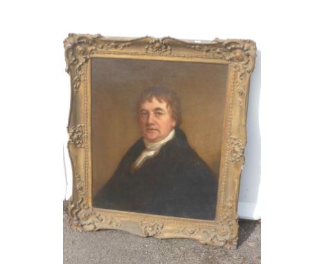 OIL ON BOARD PORTRAIT DEPICTING A GENTLEMAN IN PERIOD COSTUME APPROX. 82 X 70 cm