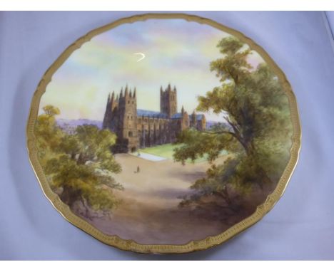 ROYAL WORCESTER CABINET PLATE, 'CANTERBURY CATHEDRAL'