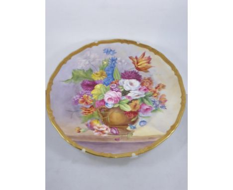 ROYAL WORCESTER CABINET PLATE PAINTED WITH FLORAL SPRAY SIGNED PRICE, FOR SHROPSHIRE HORTICULTURAL SOCIETY