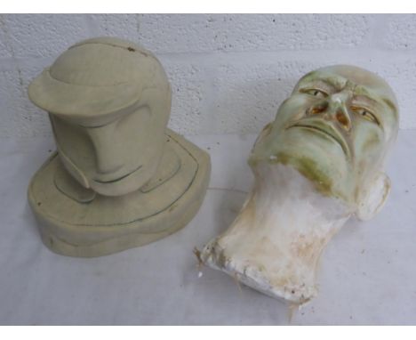 2 UNUSUAL POTTERY HEADS FROM THE ESTATE OF A FORMER ROYAL WORCESTER EMPLOYEE