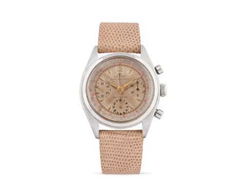 Rolex Pre-Daytona 6034, 50sStainless steel round case, n.907800, round pushers.Cream coloured dial, multi-scale, applied inde