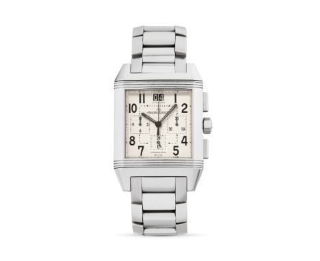 Jaeger-LeCoultre Reverso Squadra chronograph GMT 230.8.45, 2000sStainless steel reversible rectangular case, n.2453385, displ