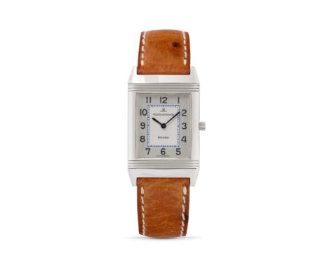 Jaeger-LeCoultre Reverso 250.8.86, 90sStainless steel reversible rectangular case, n.1816374.Two-tone argenté dial, painted a