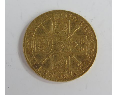 United Kingdom George I (4th portrait) 1716 Gold Guinea, 25mm, Fine, Reference KM# 546 and Sp# 3631/2 