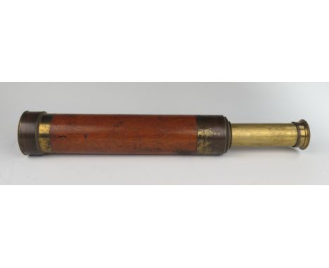 A 19th Century Brass Mounted Five Draw Telescope signed R. Neill of Telescope, 31-115 cm 