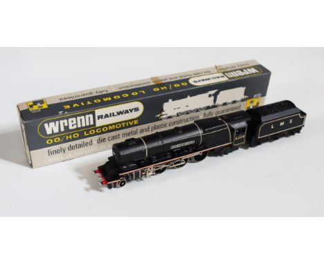 A Wrenn Railways OO/HO Gauge W2241 4-6-2 "Duchess of Hamilton" LMS Black 6229. Near mint in box with packing rings, coupling 