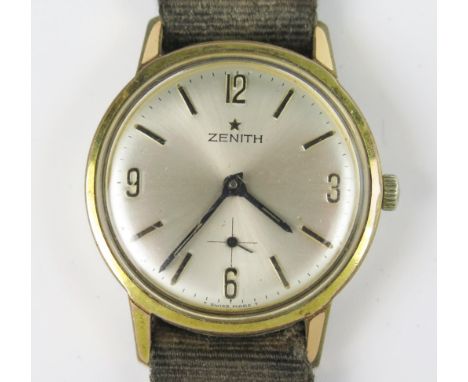 A Gent's ZENITH Gold Plated Wristwatch, the 33mm case back no. 561A286, caliber 2531 manual wind mechanical movement no. 5952