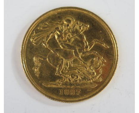 United Kingdom Victoria (2nd portrait) 1887 Gold £2 Double Sovereign, 28.4mm, References KM# 768 and Sp# 3865 