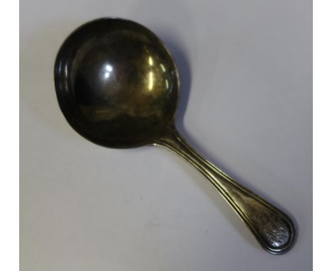 A George III Silver Tea Caddy Spoon, London 1801, Peter, Ann and William Bateman, 9cm, 14.9g 