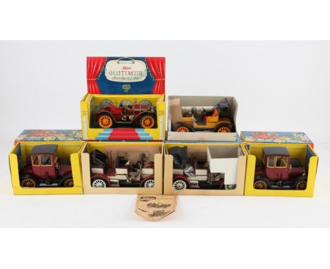 Six Schuco 'Old Timer' model vehicles, comprising 1229 Mercedes Simplex 1902 (2), 1227 Ford Coupe 1917 (2), 1228 Opel Doktor-