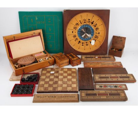 Collection of cribbage boards, unboxed board game boards, Solitaire, Chinese Chequers, Scoop, Cluedo and others etc.,Conditio