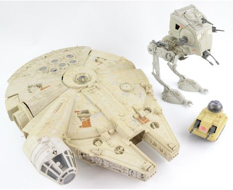 Kenner 1979 Star Wars Millennium Falcon CPG 1979 in Return of the Jedi box with Han Solo figure marked GMFGI 1977, Scout Walk