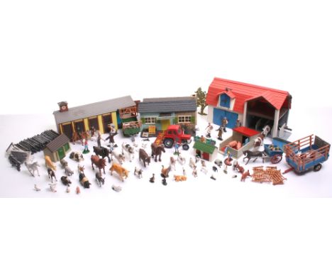 Unboxed Britains Farm including ,4716 Farm Cottage,4719 Riding Stable, 4721 Cowshed/barn,4703 dog kennel, 4704 rabbit hutch, 