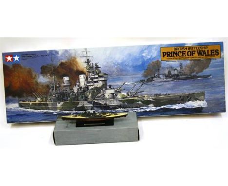 Tamiya British Battleship Prince Of Wales Model Plastic Kit 1/350 scale Item no 78011 in mint boxed condition plus Atlas mode