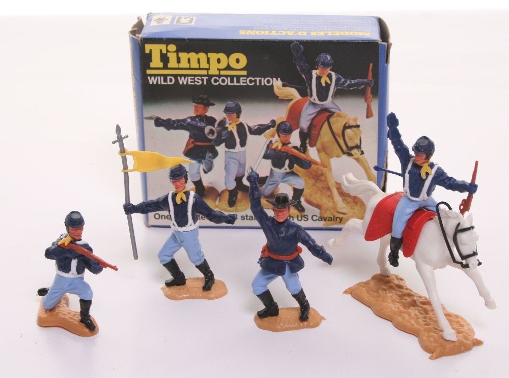 Timpo Wild West Collection, 705 one mounted and three standing 7th US ...