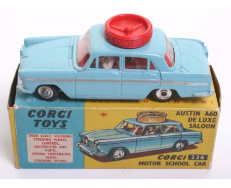 Corgi 236 Austin A60 De Luxe saloon Motor School Car, light blue body, in good condition, some play wear, with a good origina