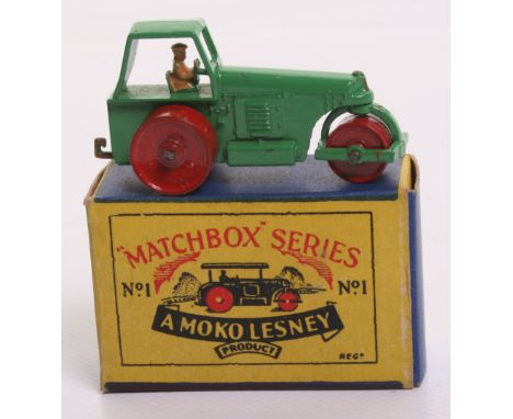Matchbox Moko Lesney 1b Road Roller  in near mint condition, ,with a  excellent B1  box complete with all end flaps